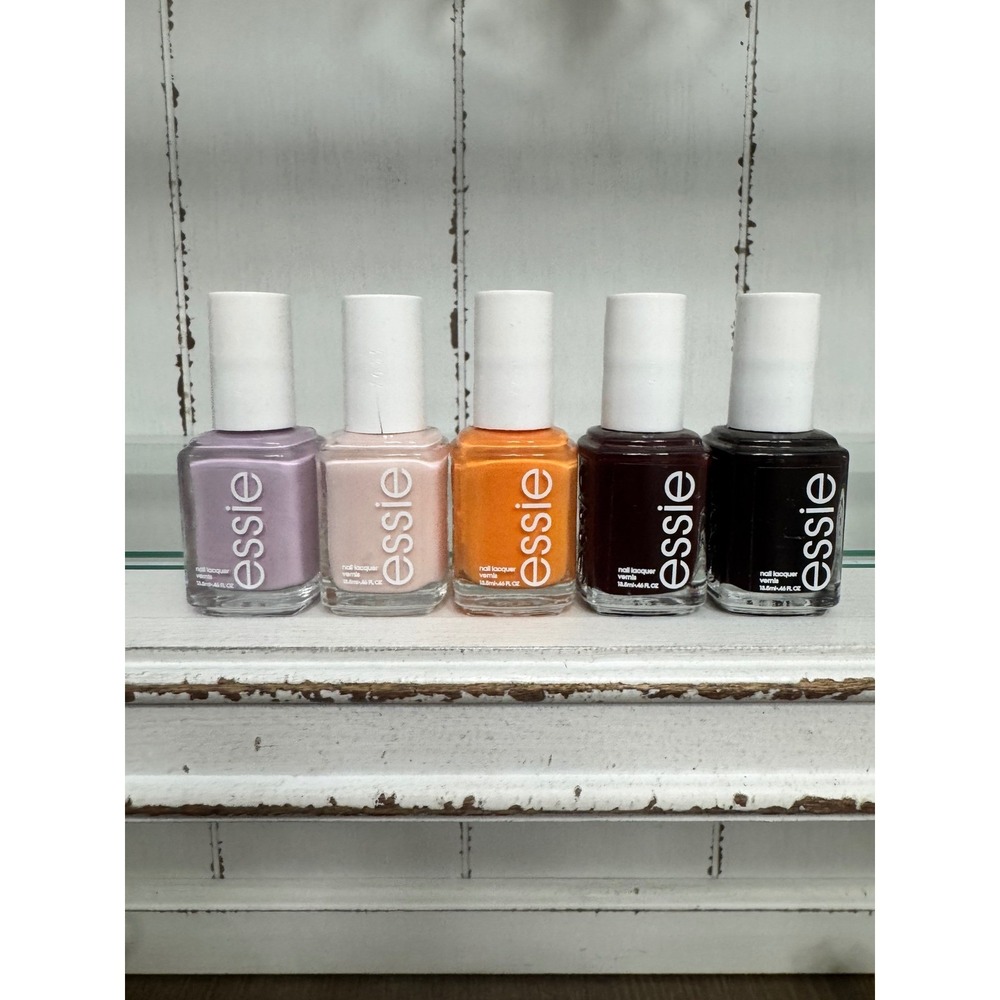 Essie Nail Polish Lot of 5 Lilacism Ballet Slippers Wicked Berry Naughty Orange
